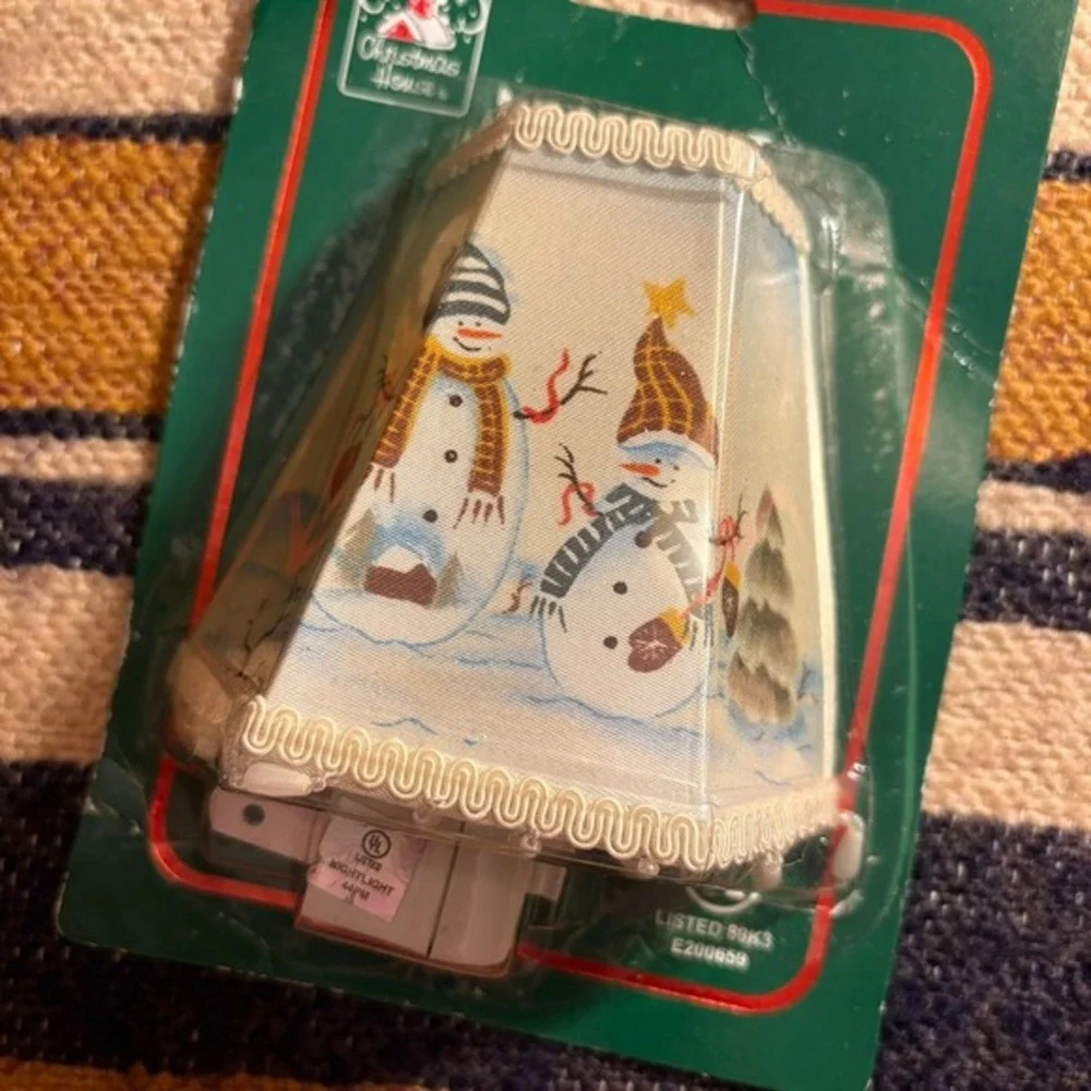 Christmas House Snowman Plug-In Night‎ Light 2 Pack Winter Holiday Granny 90s